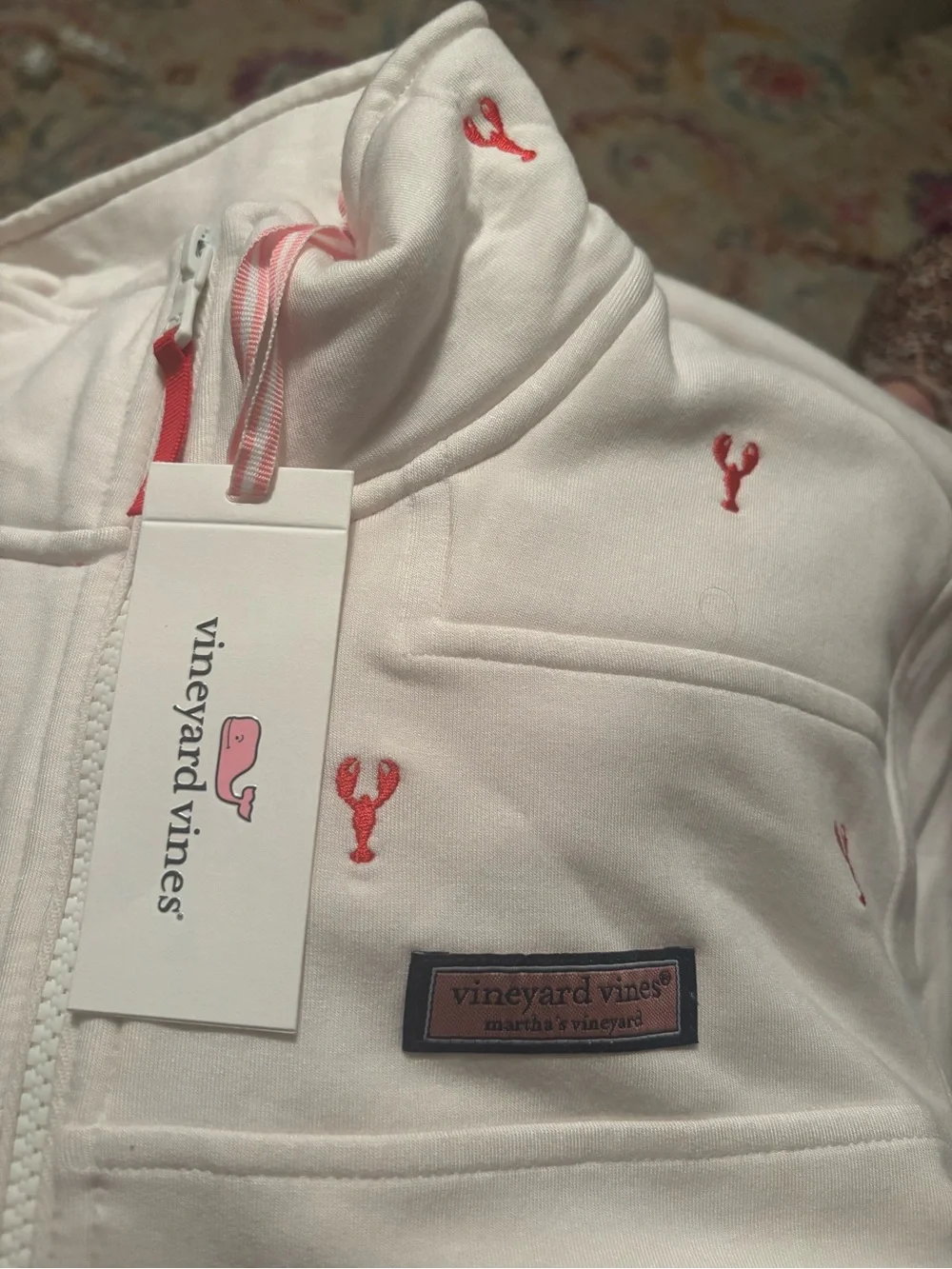 Vineyard Vines Dreamcloth Quarter Zip Pullover with lobster embroidery - Picture 7 of 10